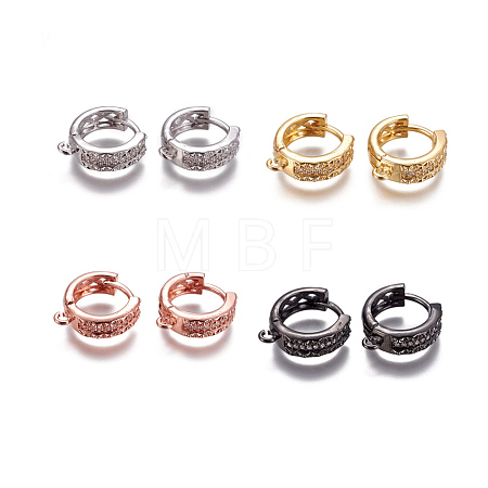 Brass Huggie Hoop Earring Findings ZIRC-F103-11-1