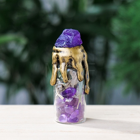 Raw Natural Amethyst Energy Bottle PW-WG50782-12-1