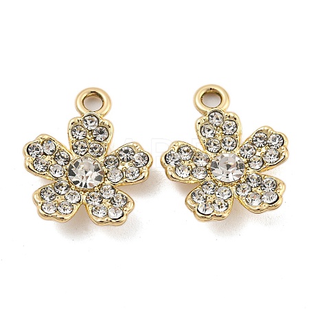 UV Plating Alloy Crystal Rhinestone Pendants ALRI-C009-02G-1