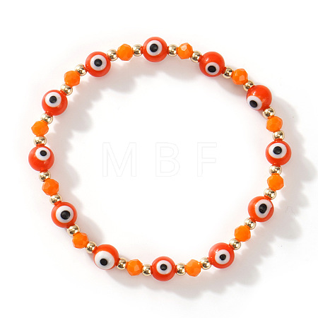 Glass Evil Eye Beaded Stretch Bracelets for Women Men VP6778-4-1