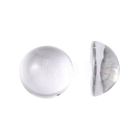 Transparent Half Round Glass Cabochons GGLA-R027-12mm-1