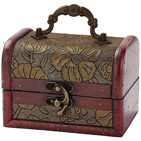 CutHollow 1Pc Vintage Wooden Jewelry Box AJEW-CL0001-12B-1