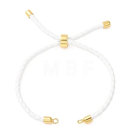 Adjustable Round Braided Microfiber Leather Cord Bracelet Making KK-CBAC260-01G-30-1