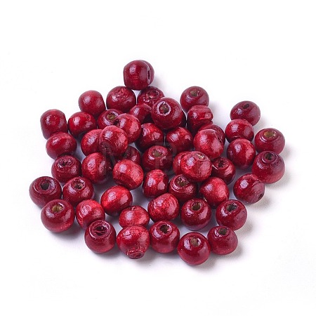 Dyed Natural Wood Beads X-WOOD-Q006-8mm-08-LF-1