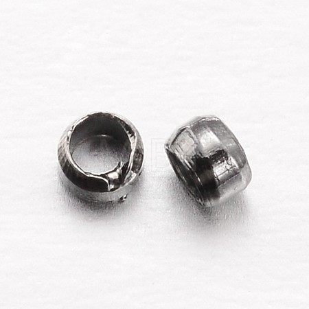 Rondelle Brass Crimp Beads KK-L134-27B-1
