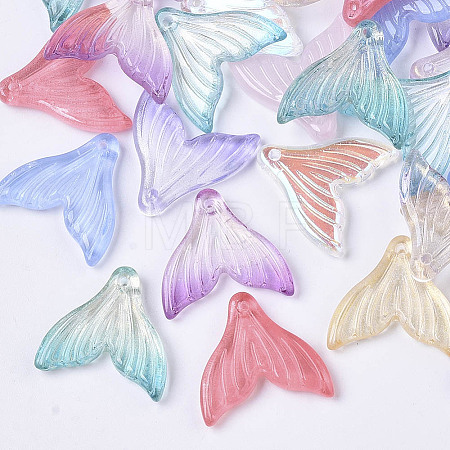 Transparent Spray Painted  Glass Pendants GLAA-S190-009A-1