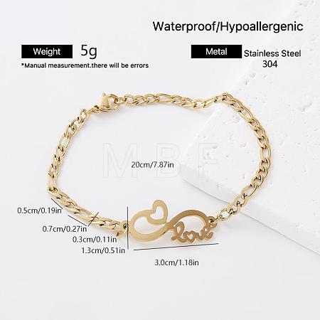 Vintage 304 Stainless Steel Link Bracelets for Women CS6092-1-1