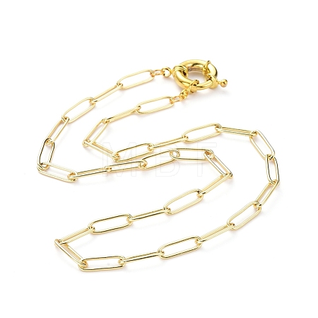 Brass Paperclip Chain NJEW-JN02859-1