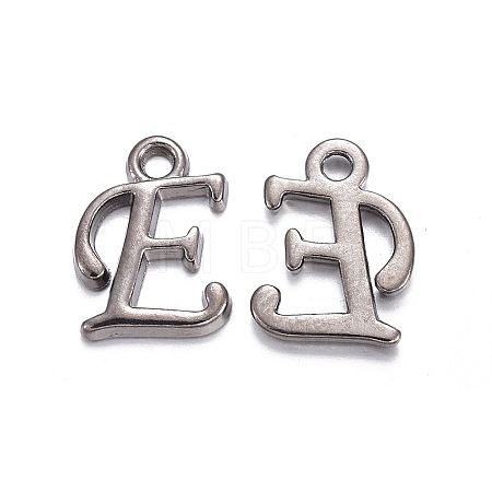 Gunmetal Plated Alloy Letter Pendants LS-PALLOY-J718-01B-E-1
