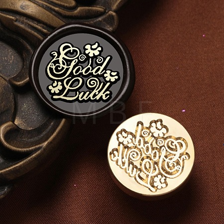 Good Luck Wax Seal Brass Stamp Heads AJEW-M038-01N-G-1
