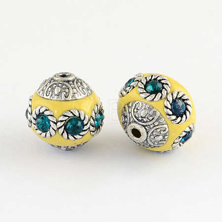Round Handmade Indonesia Beads IPDL-R396-04-1