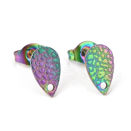 Ion Plating(IP) 304 Stainless Steel Stud Earring Findings STAS-O119-29MC-1