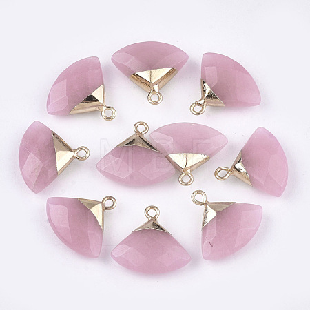 Electroplate Natural White Jade Pendants G-T112-04H-1