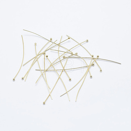 Brass Ball Head Pins KK-G331-10-0.6x35-NF-1