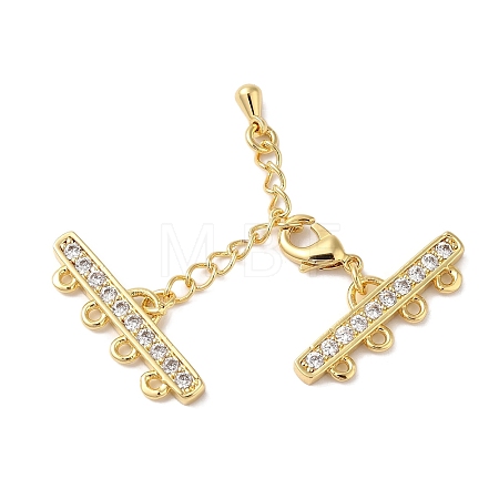 Brass Micro Pave Cubic Zirconia Chain Extender KK-L216-004A-G-1