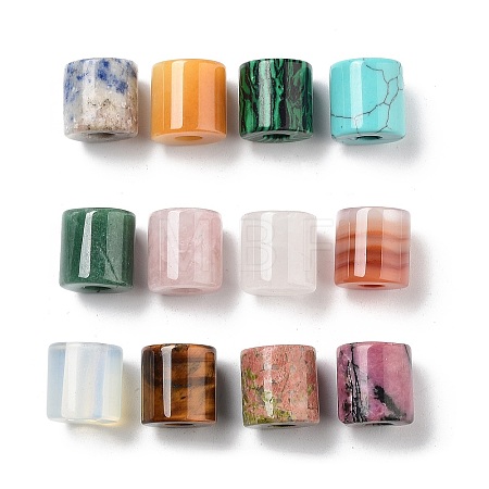 Natural & Synthetic Mixed Gemstone European Beads G-P520-05-1