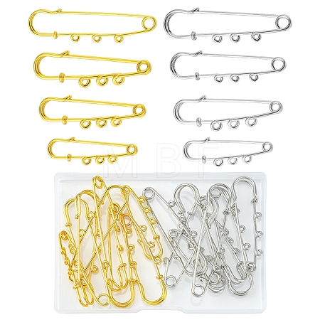 16Pcs 8 Style Stainless Steel Safety Pins Brooch Findings STAS-YW0001-37-1