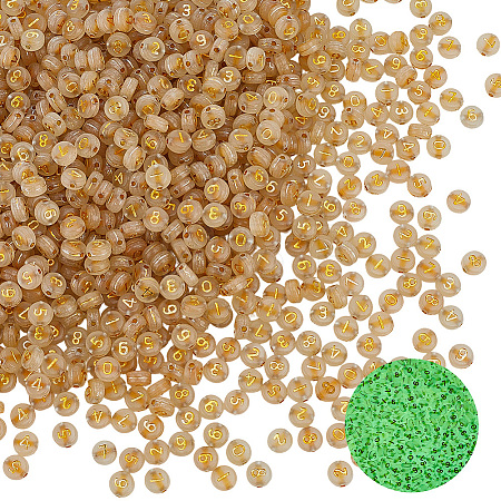 1100Pcs Luminous Acrylic Beads MACR-PA0001-82-1