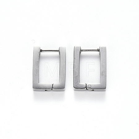 Non-Tarnish 304 Stainless Steel Huggie Hoop Earrings X-STAS-S103-22P-1