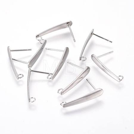 Non-Tarnish 304 Stainless Steel Ear Stud Components STAS-F222-036-1