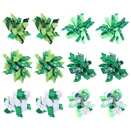 12Pcs 6 Styles Saint Patrick's Day Polyester Ornaments AJEW-BC0010-71-1
