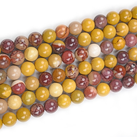 Natural Mookaite Round Beads Strands X-G-O047-12-6mm-1