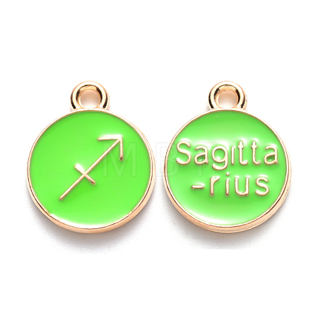 Alloy Enamel Pendants X-ENAM-S124-01B-06F-1