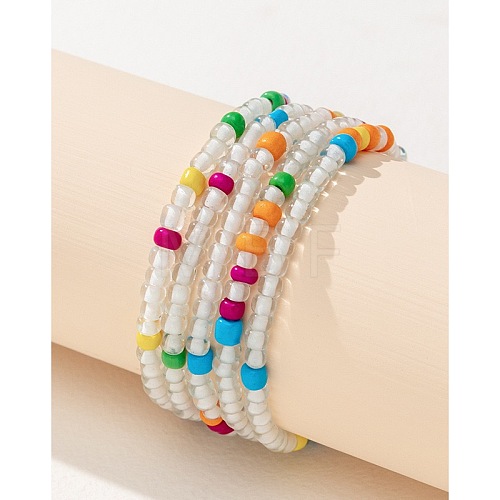 Bohemian Glass Beaded Stretch Bracelet Sets QN1212-3-1