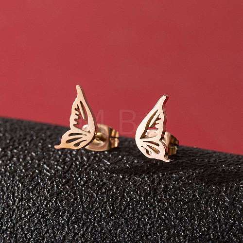 Stainless Steel Small Animal Stud Earrings for Women PW-WG87B69-15-1