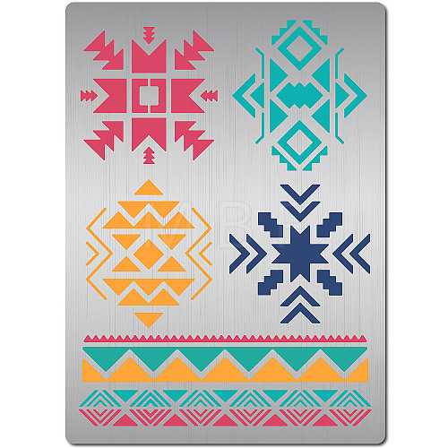 Ethnic Aztec Theme Stainless Steel Metal Cutting Dies Stencils DIY-WH0289-127-1