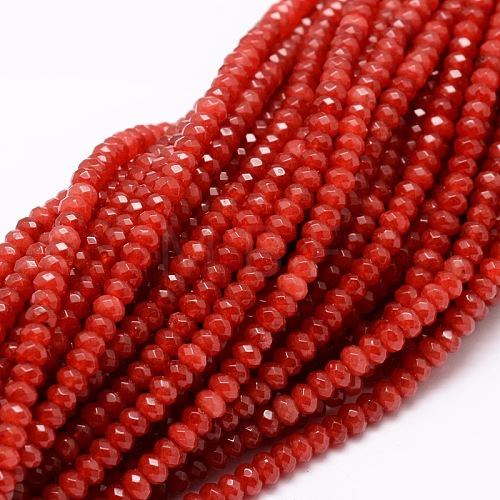 Dyed Natural Malaysia Jade Rondelle Beads Strands G-E316-2x4mm-25-1