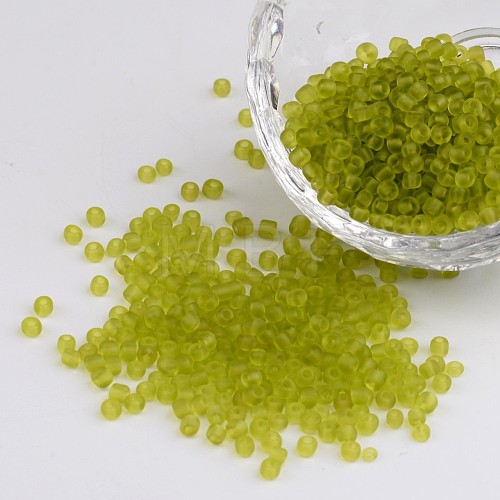 8/0 Frosted Round Glass Seed Beads X-SEED-A008-3mm-M4-1