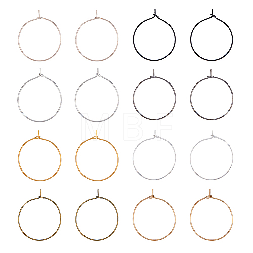 400Pcs 8 Colors Iron Hoop Earrings IFIN-FH0001-72B-1