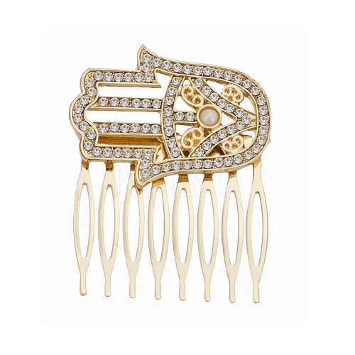 Alloy Rhinestone Hair Combs PW-WG22768-01-1