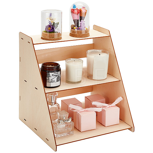 2-Tier Detachable Wooden Display Shelf AJEW-WH0007-21-1