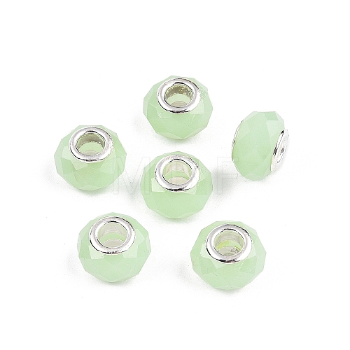 Imitation Jade Glass European Beads GPDL-N004-B14mm-B02-1