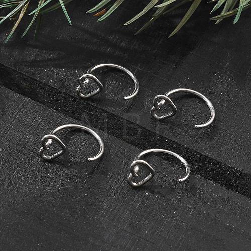 304 Stainless Steel Heart Hoop Nose Rings AJEW-A062-06P-1