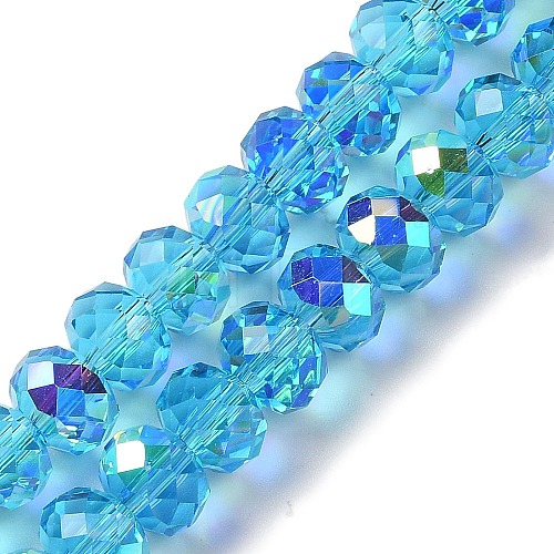 AB Color Plated Transparent Electroplate Beads Strands X-EGLA-H104-06H-1