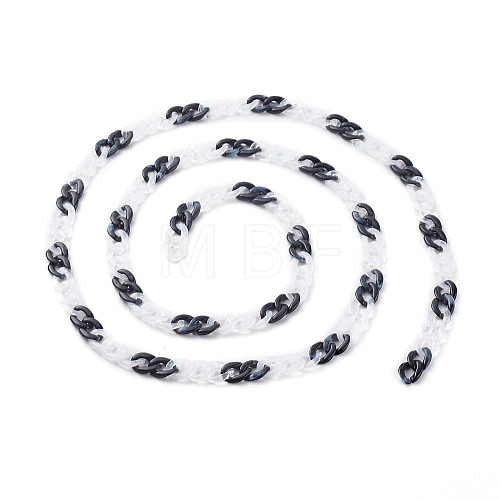 Handmade Acrylic Curb Chains AJEW-JB00943-03-1