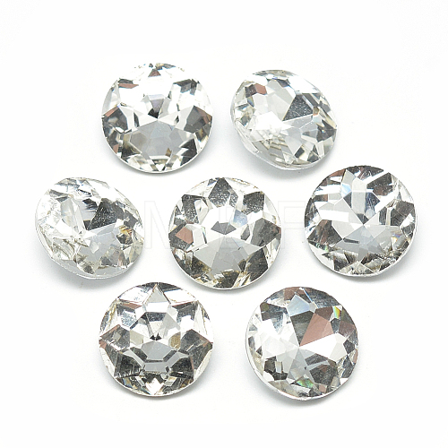 Pointed Back Glass Rhinestone Cabochons RGLA-T029-10mm-01-1