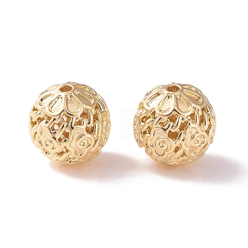 Brass Hollow Beads KK-P226-37CG-01-1