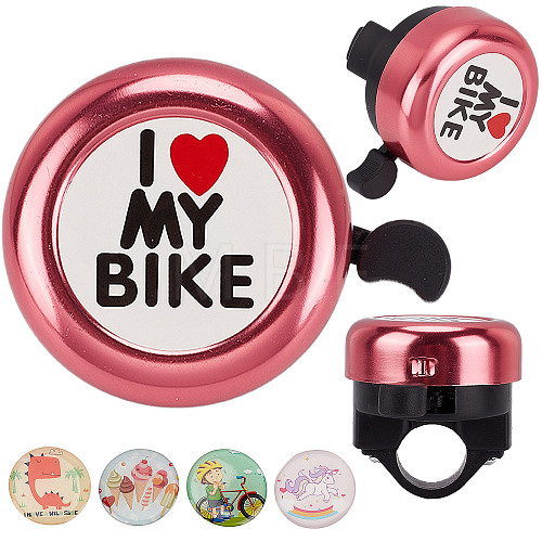 I Love My Bike Alloy Bicycle Bells FIND-WH0117-97A-1