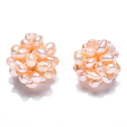 Round Natural Cultured Freshwater Pearl Beads PEAR-N020-05B-1