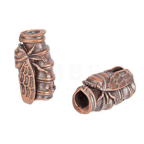 Brass European Beads KK-FH0006-50R-1