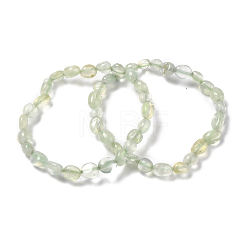 Natural Prehnite Beaded Stretch Bracelets BJEW-F414-02A-08-1