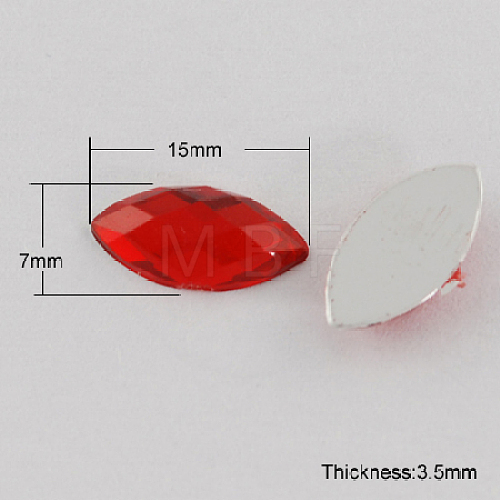 Acrylic Rhinestone Cabochons ACRT-S004-15x7mm-05-1