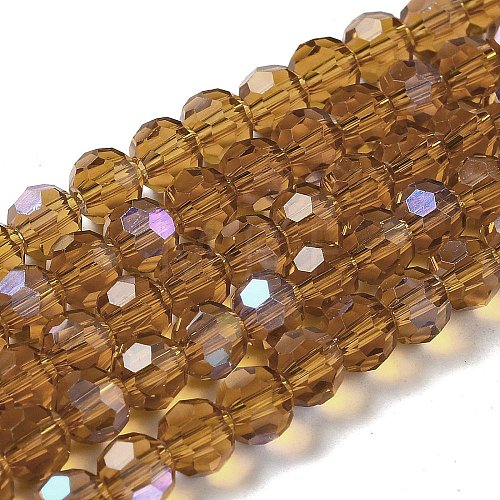 Electroplate Transparent Glass Beads Strands EGLA-A035-T6mm-L04-1