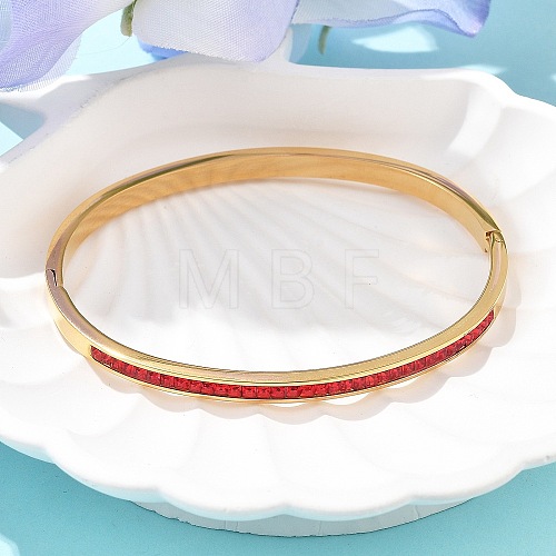 304 Stainless Steel Rhinestone Bangles for Women BJEW-Z092-06G-1