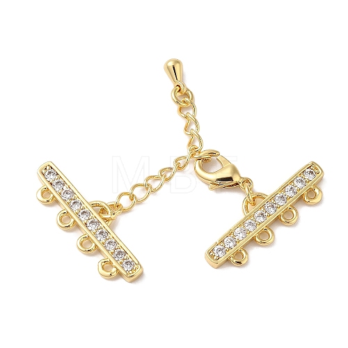 Brass Micro Pave Cubic Zirconia Chain Extender KK-L216-004A-G-1