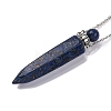 Dyed Natural Lapis Lazuli Bullet Shaped Perfume Bottle Pendant Necklaces G-B089-02P-09-3